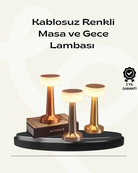 Modern Usb'li Kablosuz Masa Lambası – Minimalist Tasarım, 3 Farklı Parlaklık ürün görseli 1