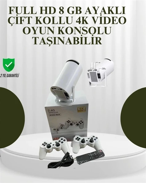 Portatif 4k Projeksiyon – 4.000 Uygulama, Kablosuz Yansıtma Ve Bluetooth 5.0 ürün görseli 1