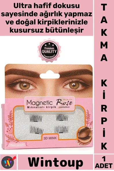#Kirpik Güçlü Mıknatıslı Doğal Görünüm Kolay Kullanım Yapıştırıcısız Tasarım Mıknatıslı Takma Kirpik ürün görseli 1