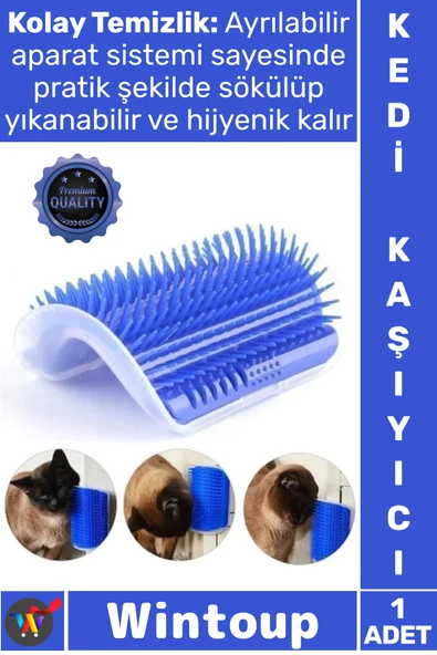 #KediFırçası Cat Duvar Köşe Masaj Aleti Ergonomik Tüy Toplayıcı Hazneli Konfor Kedi Kaşınma Fırçası ürün görseli 1