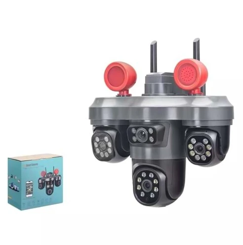 3 Kameralı 3 PTZ Motorlu Wifi Kablosuz 9mp Gece Görüşlü Güvenlik Kamerası RX-55W ürün görseli 1