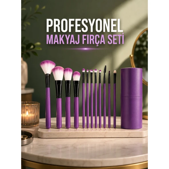 12 PARÇA PROFESYONEL MAKYAJ FIRÇA SETİ ürün görseli 1