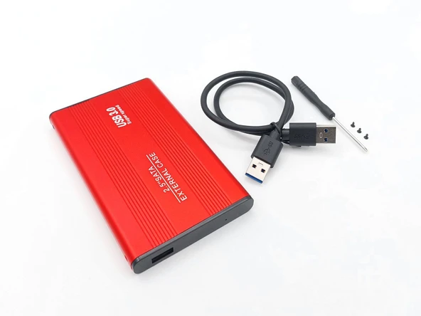 2.5-inch Hard Disk (HDD) Kutusu - USB 3.0 SATA 4.8 Gbps - Alüminyum - Kırmızı ürün görseli 1