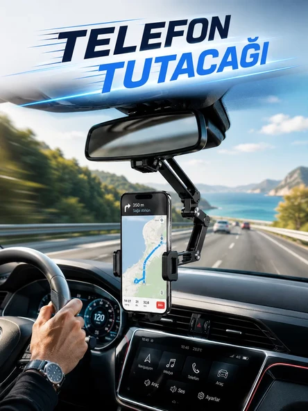 Araç Dikiz Aynası Telefon Tutucu Navigasyon Kullanımına Uygun Telefon Standı ürün görseli 1