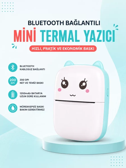 Mürekkepsiz Baskı Teknolojili Bluetooth Cep Yazıcısı ürün görseli 1