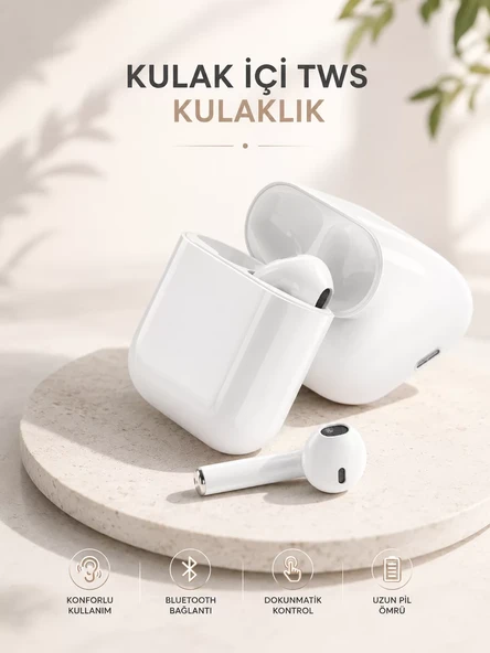 Yeni Nesil HD Ses ve Dokunmatik Kontrol Akıllı ve Şık Bluetooth Kulaklık ürün görseli 1