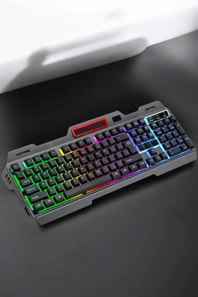 Led Işıklı  Klavye Usb Girişli Rgb Işıklı Q Klavye Mouse Hediyeli ürün görseli 1