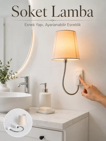 Soket Tipi Ayarlanabilir Başlıklı Dekoratif Gece Lambası ürün görseli 1