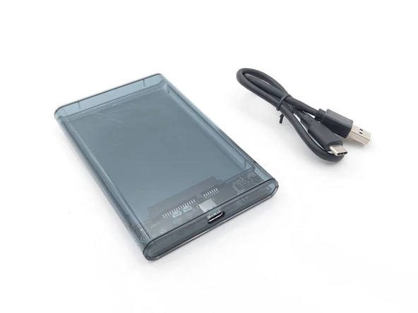 2.5-inch Hard Disk (HDD) Kutusu - USB 3.1 Type-C SATA 10 Gbps - Plastik - Gri ürün görseli 1