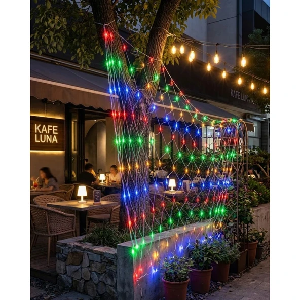Ağ Şeklinde LED File Işık Dekoratif Ortam Aydınlatma Bahçe Balkon Süsü ürün görseli 1