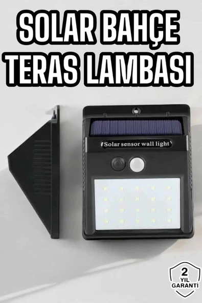 Güneş Enerjili Bahçe Lambası Solar Gece Aydınlatma Sensörlü Lamba ürün görseli 1