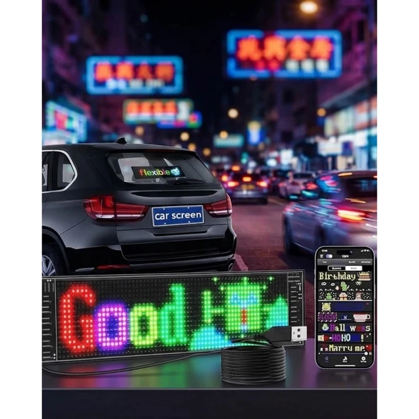 RGB Kayan Yazı LED Panel Telefon Kontrollü Animasyonlu Akıllı Ekran ürün görseli 1