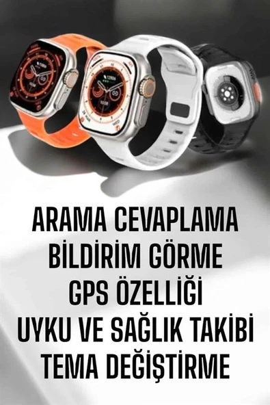Yeni Nesil Akıllı Saat Adımsayar, Gps, Nabız Ölçer, Uyku Ve Sağlık Takibi ürün görseli 1
