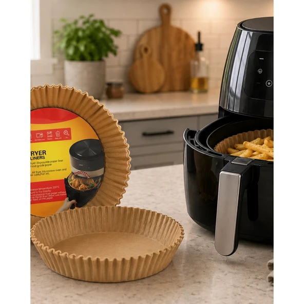 100 Lü Airfryer Kağıdı Yağ Geçirmez Yapışmaz Pişirme Kağıdı ürün görseli 1