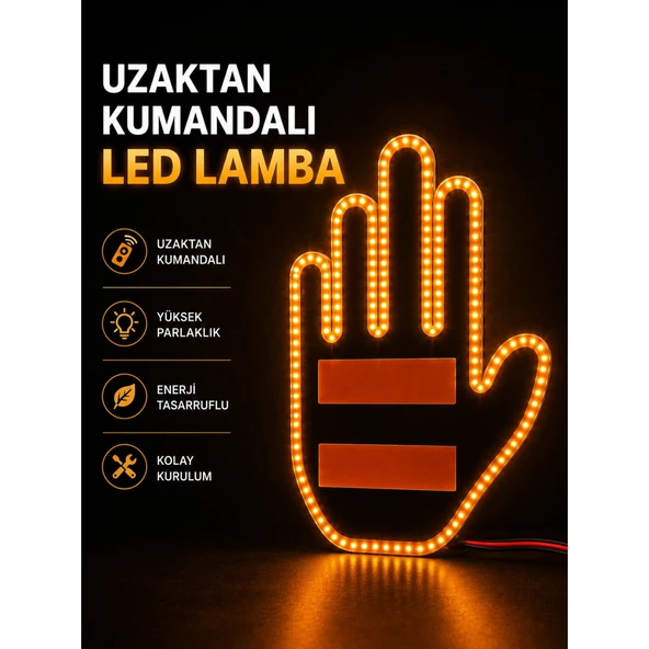 Led Işık El İşareti Araç Camı İçin Uzaktan Kumandalı ürün görseli 1