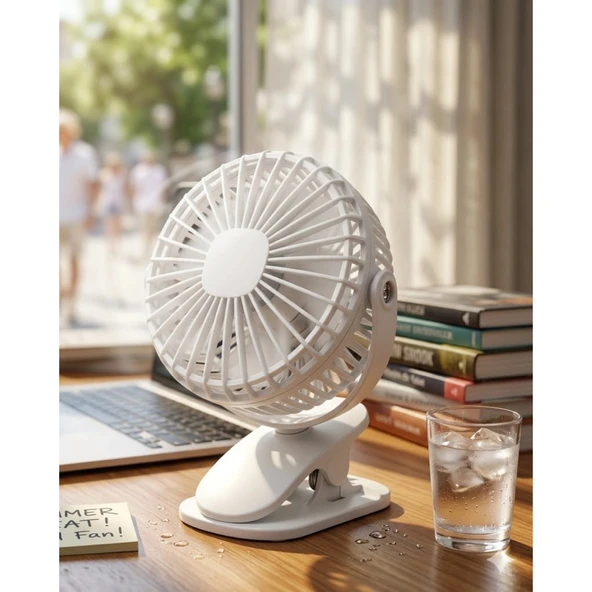 Şarjda ve Fişte Çalışabilen Portatif Mini Fan ürün görseli 1