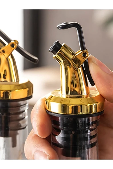 Gold Yağlık Tıpası Damlatmaz Yağlık Yağdanlık Tıpası Kapaklı Şişe Ucu Servis Aparatı 1 Adet ürün görseli 1