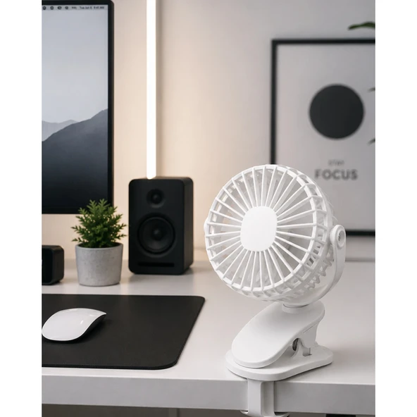 360 Derece Ayarlanabilir Sessiz Çalışan Mandallı Fan ürün görseli 1
