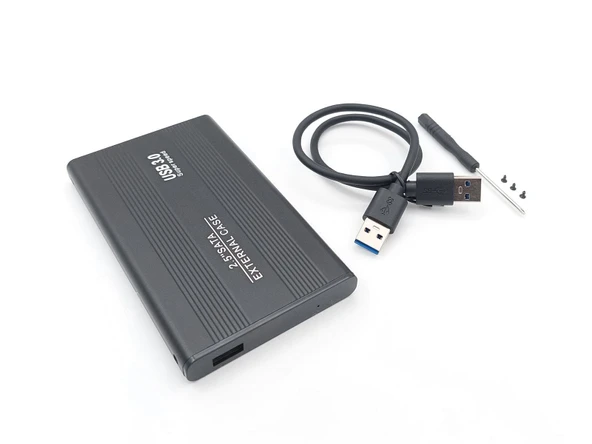 2.5-inch Hard Disk (HDD) Kutusu - USB 3.0 SATA 4.8 Gbps - Alüminyum - Siyah ürün görseli 1