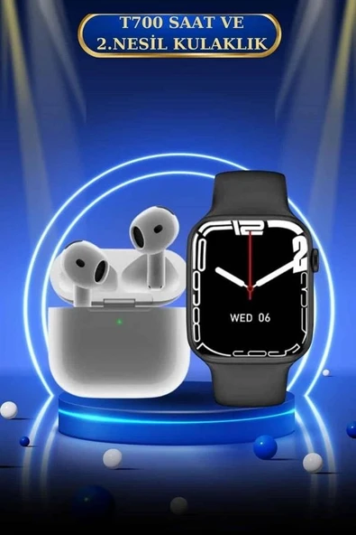 3.nesil Tws Bluetooth Kulaklık Ve Dokunmatik Ekran Akıllı Saat Sesli Görüşme ürün görseli 1