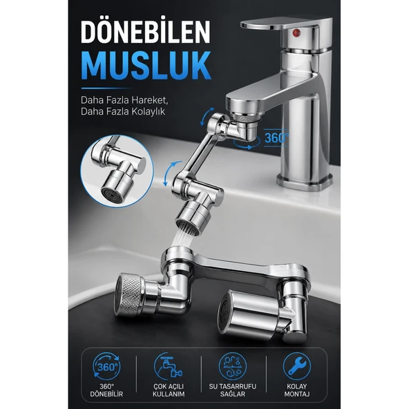 DÖNEBİLEN MUSLUK ÖZEL SU AKIŞ TASARIMI ürün görseli 1