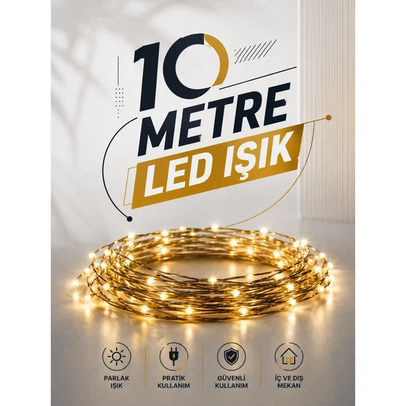 10 Metre Led Işık Gün Işığı Her Ortama Uygun Ampüllü ürün görseli 1