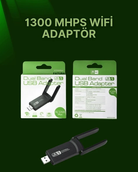 Usb 3.0 Wireless Adaptör – 2.4ghz & 5ghz Destekli ürün görseli 1