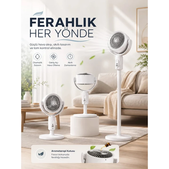5 Kademeli Hız Ayarıyla Güçlü Hava Akışlı Dikey Vantilatör ürün görseli 1