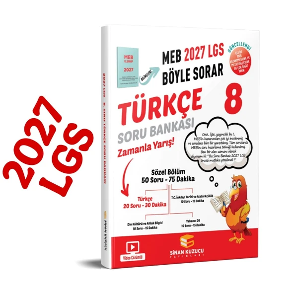 8. Sınıf 2027 Lgs Meb Böyle Sorar TÜRKÇE Soru Bankası Video Çözümlü sinan kuzucu ürün görseli 1