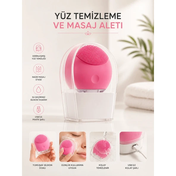 Yüz Temizleme Ve Masaj Aleti Tüm Cilt Tipleri İçin Uygun, Kan Dolaşımını Artıran ürün görseli 1