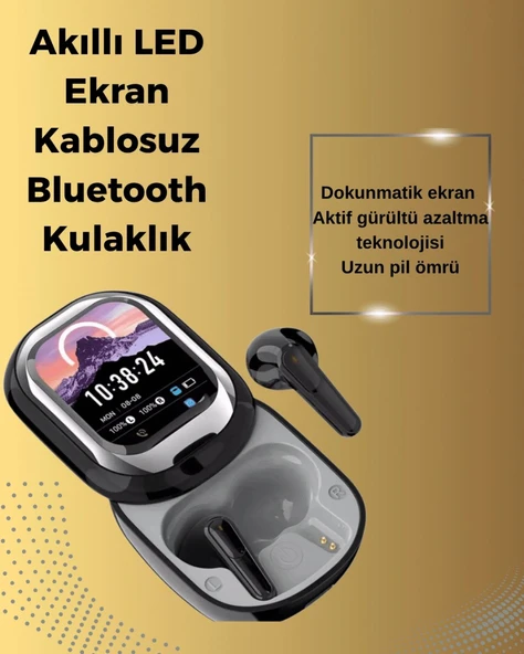 Şık, Akıllı Ve Güçlü: Led Ekranlı Kablosuz Kulaklık Seti ürün görseli 1