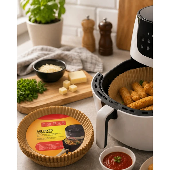 100 Parça Airfryer Kağıdı Tek Kullanımlık Temiz Pişirme Kağıdı ürün görseli 1