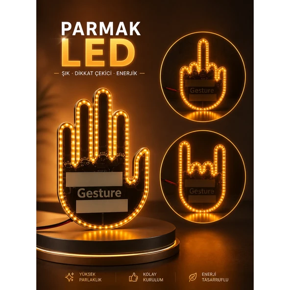 PARMAK LED AMBER RENKLİ IŞIK ürün görseli 1