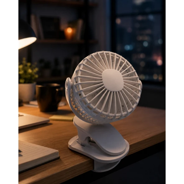 Çalışma Masası ve Yatak Başlığı İçin Klipsli Mini Fan ürün görseli 1