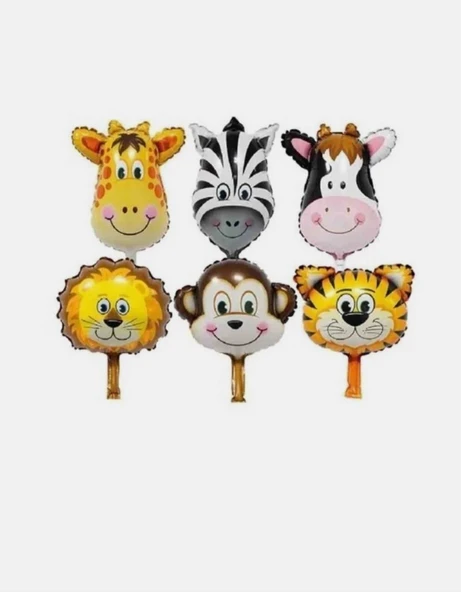 Safari temalı 6'lı folyo balon ürün görseli 1