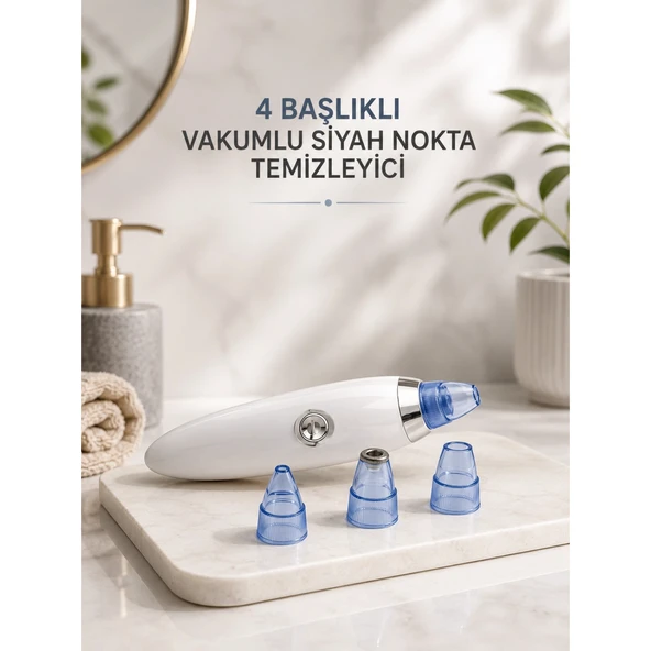 Yeni Nesil Vakumlu Pilli Siyah Nokta ve Yüz Temizleme Cihazı 4 Başlıklı ürün görseli 1