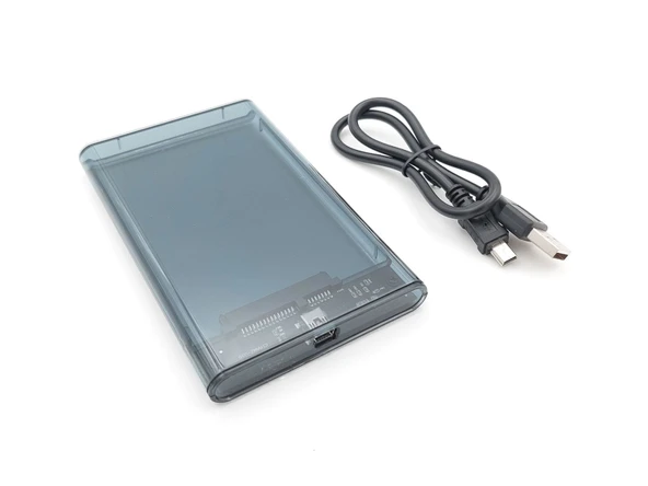 2.5-inch Hard Disk (HDD) Kutusu - USB 2.0 SATA 480 Mbps - Plastik - Şeffaf ürün görseli 1