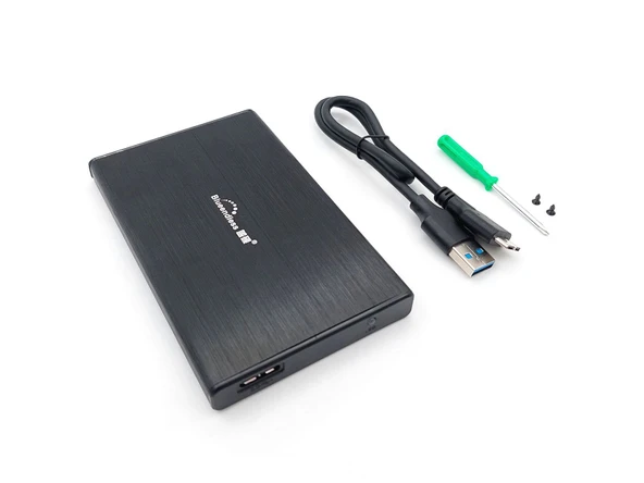 2.5-inch Hard Disk (HDD) Kutusu - USB 3.0 SATA 4.8 Gbps - Fırçalanmış Alüminyum - Siyah ürün görseli 1