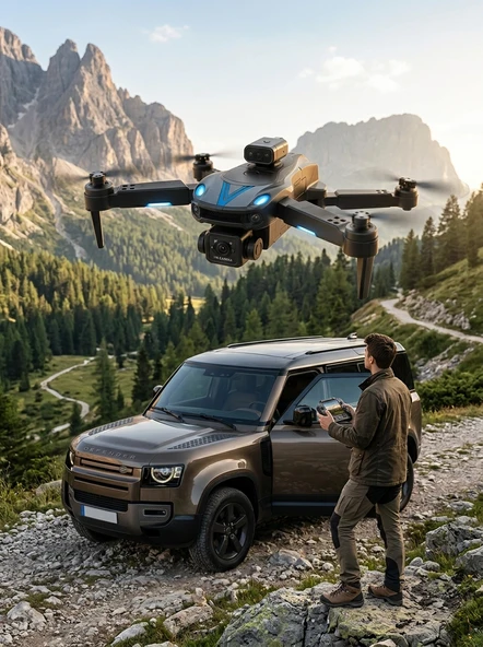 Katlanabilir Profesyonel Görünümlü Kamera Drone - Resim 4