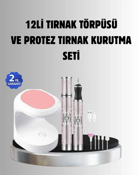Tırnak Matkabı Ve Led Oje Kurutucu 2’li Profesyonel Bakım Seti ürün görseli 1