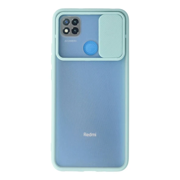 Xiaomi Redmi 9c Kılıf Palm Buzlu Kamera Sürgülü Silikon - Turkuaz ürün görseli 1
