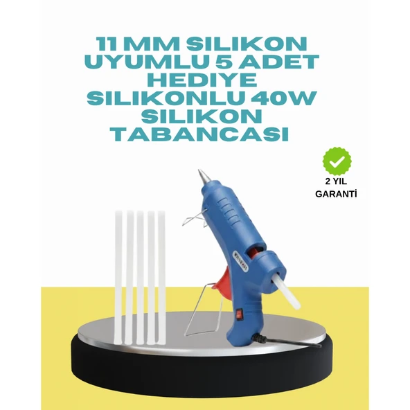 5 Silikon Hediyeli 40W Silikon Tabancası Ev ve Hobi Kullanımı ürün görseli 1