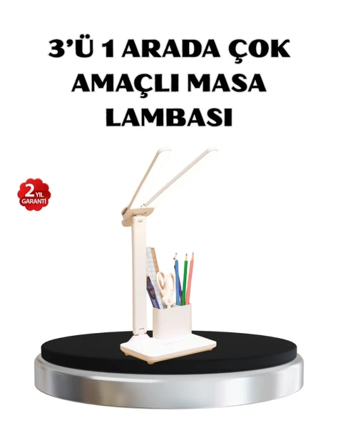 Kalemlik Ve Telefon Standlı Masa Lambası – Kısılabilir Led Işık, Göz Dostu Tasarım ürün görseli 1
