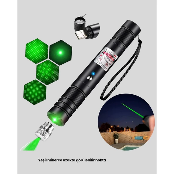 5000mW Yeşil Lazer Pointer Profesyonel Uzun Menzilli - Resim 5