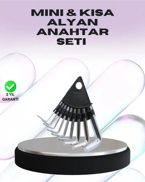 9 Parça Alyan Anahtar Seti Farklı Metrik Ölçü Pratik Taşıma ürün görseli 1