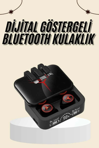 Kablosuz Şarj Göstergeli Powerbank Özellikli Bluetooth Kulaklık Çağrı Cevaplayabilen ürün görseli 1