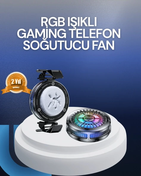 Rgb Led Telefon Soğutucu Fan Yüksek Hızlı Soğutma  Cooler ürün görseli 1