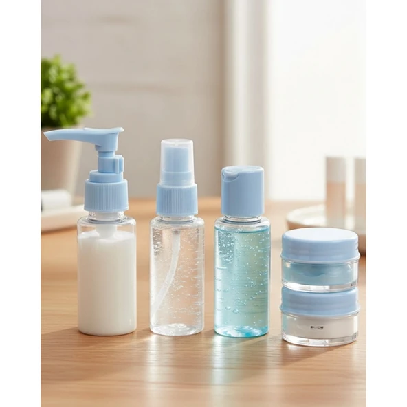 Seyahat İçin 5’li Şeffaf Dolum Şişesi Seti 30 ml ürün görseli 1