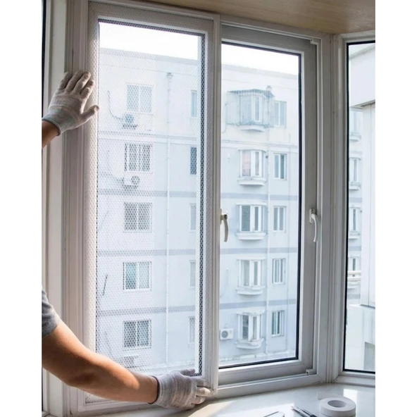 Pencere İçin Sineklik Tülü 100x150 CM Çift Taraflı Bant Hediyeli ürün görseli 1