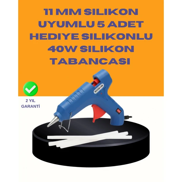 40W Sıcak Mum Silikon Tabancası 5 Silikon Hediyeli Hızlı Yapıştırma ürün görseli 1